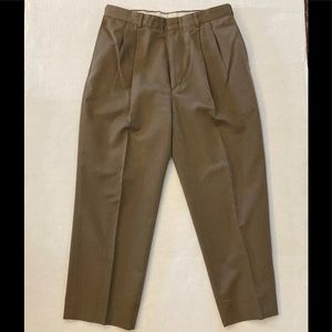 Dress Pants Slacks Khaki Colored Pleated Front Size 34
